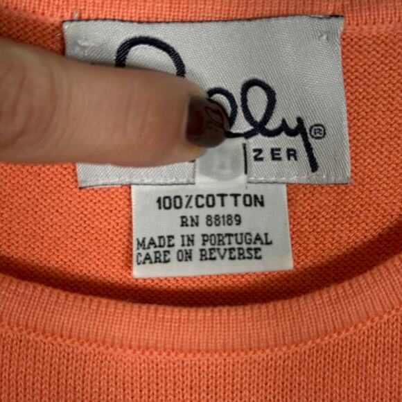 Lilly Pulitzer Knit Tank Top M Orange Sleeveless 100% Cotton Portugal Resort - Picture 3 of 5